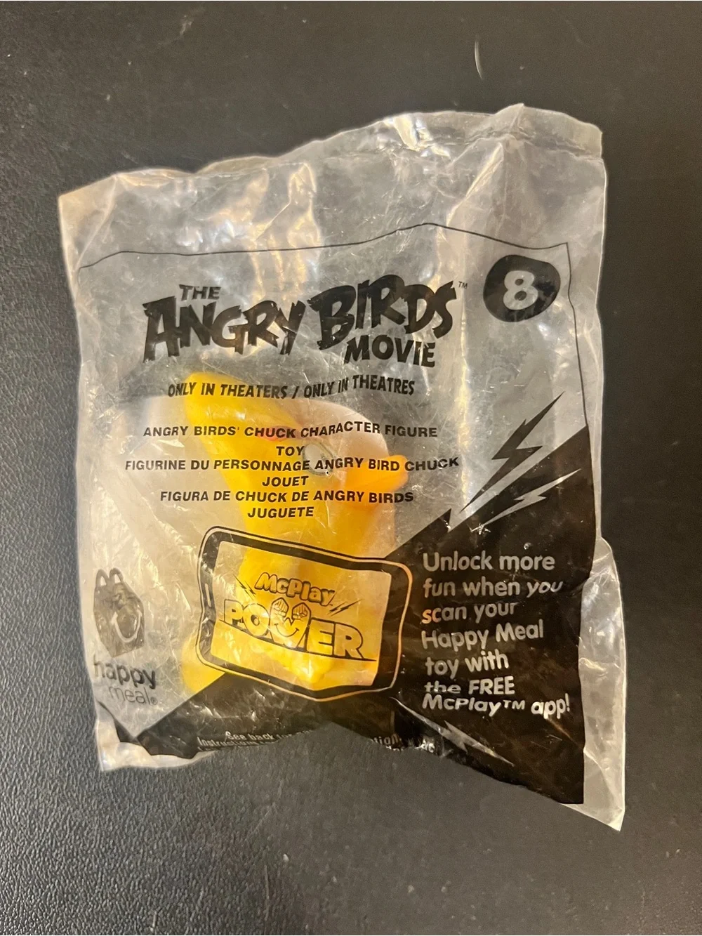 2016 The Angry birds Movie Mcdonald's Happy Meal #8 Chuck Yellow SEALED